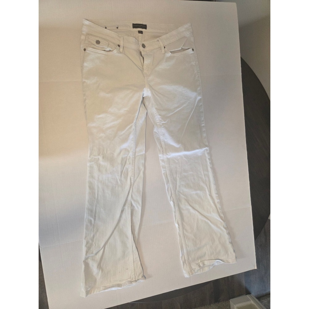 Banana Republic White Denim Bootcut Jeans Womens 31/12 Mid Rise Flap Pocket
